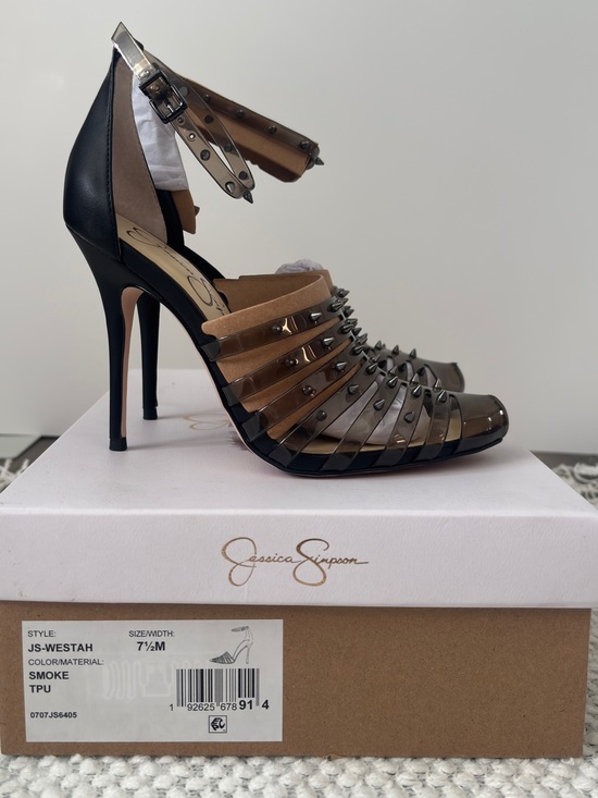 Jessica Simpson Shoes - Jessica Simpson Westah Smoke Studded Stiletto Heels Size 7.5M